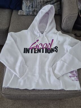 Good Intentions Vlone White Graphic Hoodie